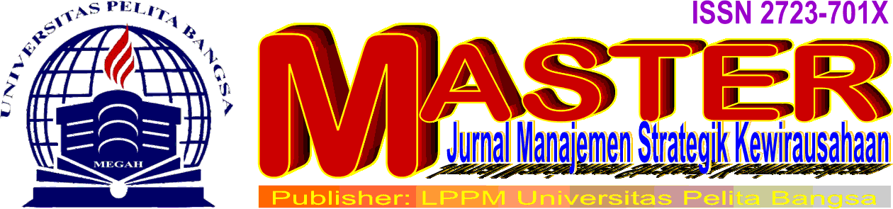 MASTER: Jurnal Manajemen Strategik Kewirausahaan